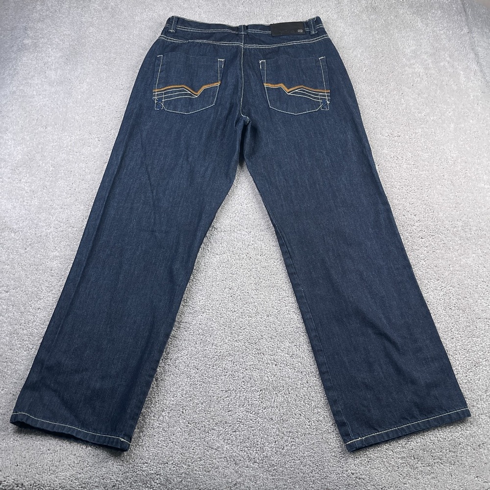 Ecko Unlimited Jeans Mens 34x30 Blue Loose Baggy Streetwear Skater Dark Denim